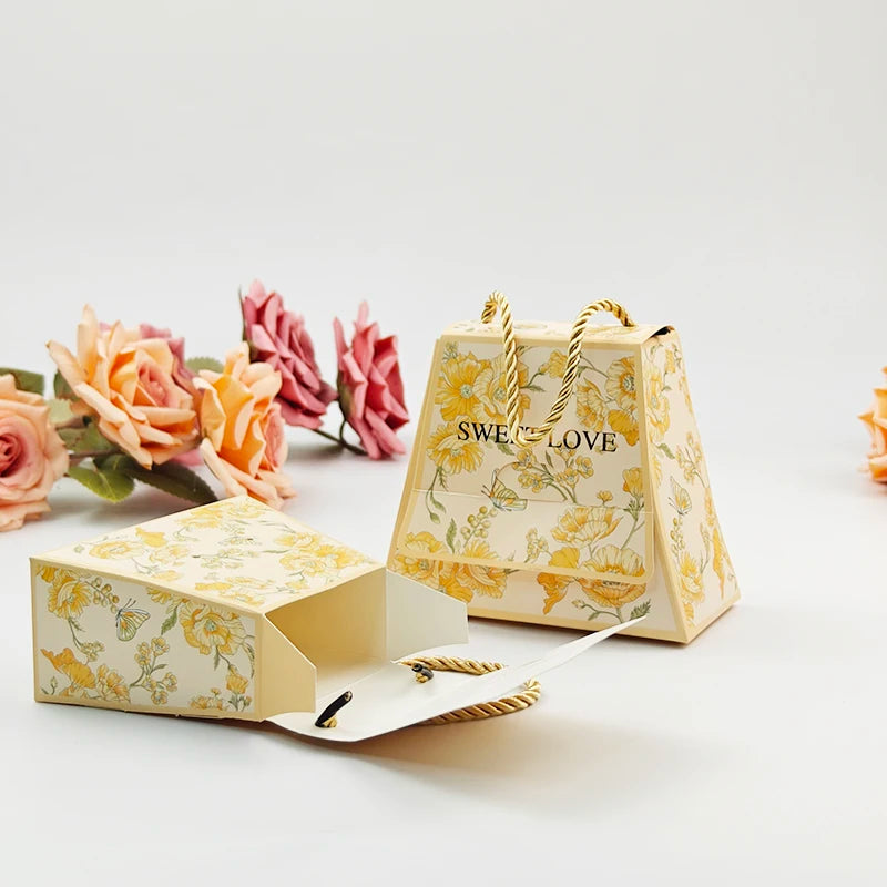 Wedding Gift Paper Bag with Handle Wholesale Luxury Foldable Custom Print logo Paper Gift Bags