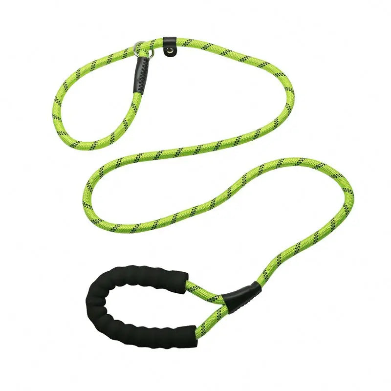 Wholesale Luxury Reflective Polyester Webbing Multicolor Strong Outdoor Dog Slip Leads Soft Handle Anti-Pull Pet Leash Collar