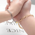 2022 2pcs/set New Magnetic Heart Couple Chain Bracelet Stainless Steel Link Chunky Chain Gold Best Friend Love Chain for Lovers