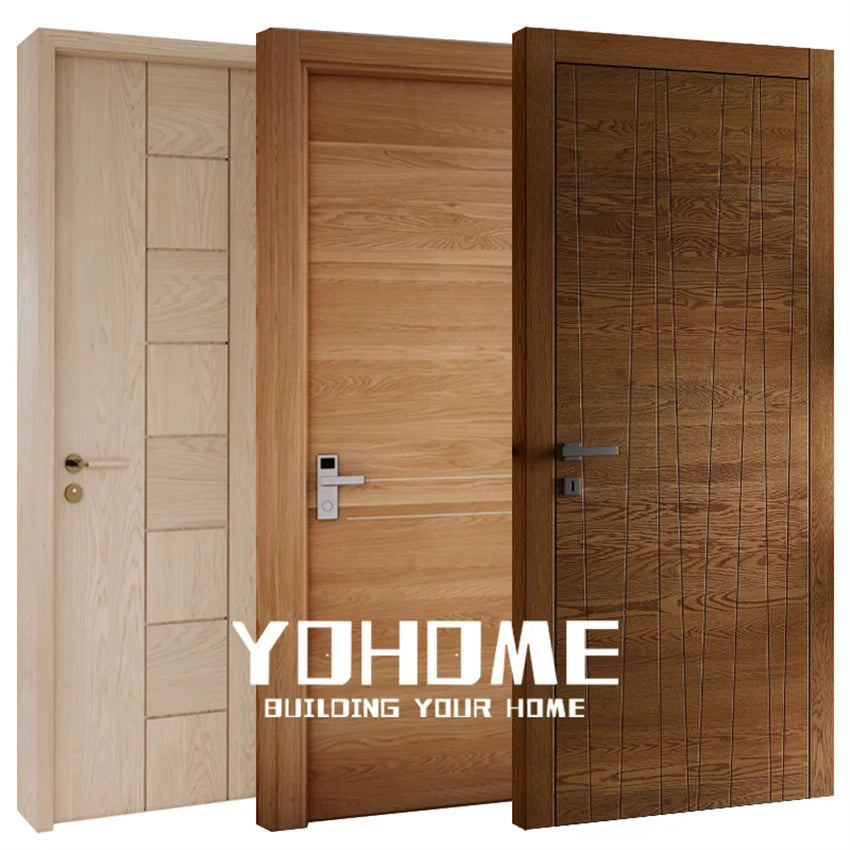 Saudi Arabia Wooden Bedroom Door Design Modular Natural Hard Wood Doors Fireproof and Waterproof Wooden Laminated Doors
