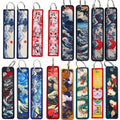 Wholesale Classic Japanese Scenery Comic Pocket Monster Embroidery Woven Jet Tags Ring Lanyard Fabric Keychain Key Tags