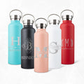 500/600/750/1000ml Mikenda Customized Colorful Double Wall Stainless Steel Water Bottle  Insulated Vacuum Flask With Bamboo Lid