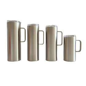 New Design Stainless Steel 16oz Double Wall Vacuum Insulated Minimalist Coffee Mug Sublimation Handle Skinny Tumbler Lid 6-12