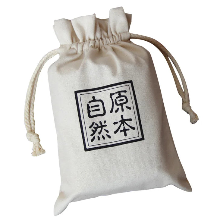 Customized Logo Natural Canvas Cotton Pouch Gift Jewelry Shoe Dust Drawstring Pouch