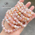 JD Fashion Jewelry Elastic Stretch Natural Cherry Agate Beads Bracelet for Men and Women Stylish Bangles Gift