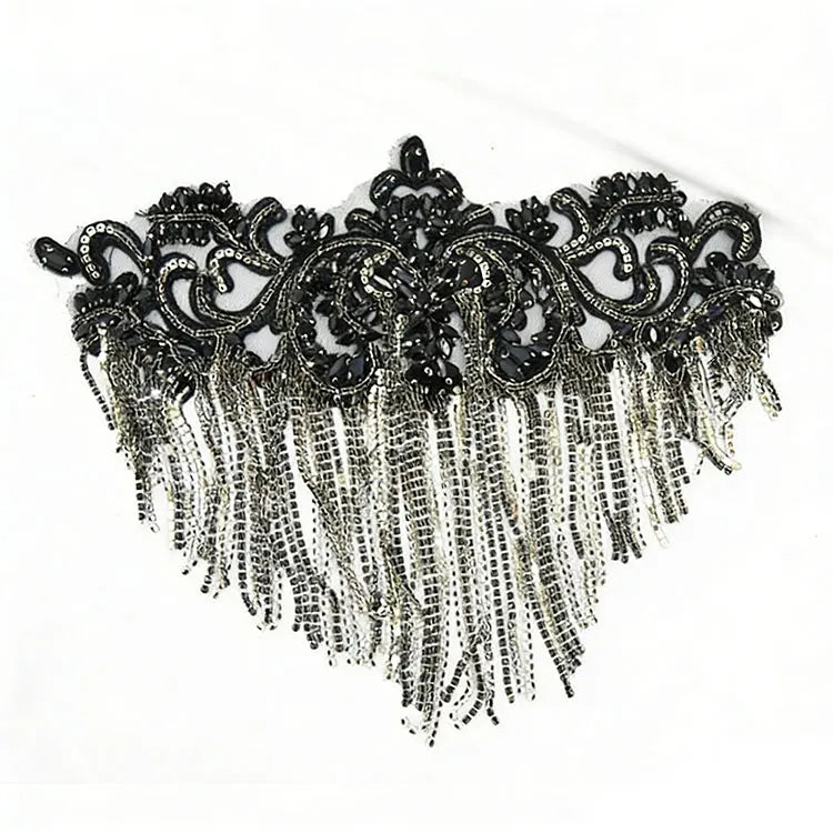 WDP-289 Bling Strass Diamante Diamond Accessories Lace Crystal Apliques With Rhinestone Chain