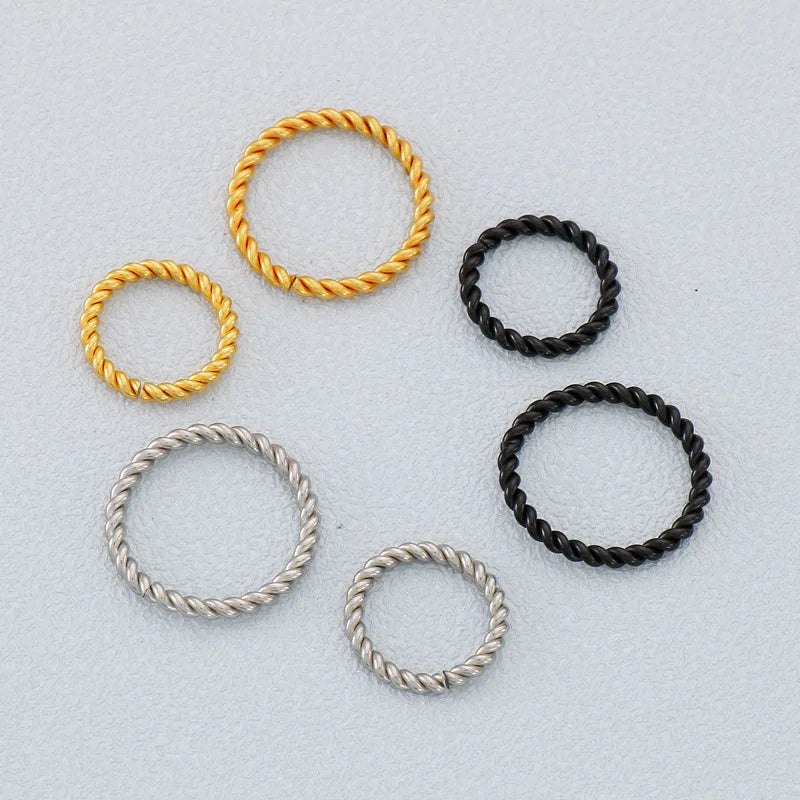 Twist Diy Jewelry Finding Earring Round Circles Cutter Metal Stainless Steel 3mm Wide Twisted Geometric Circle Jump Ring
