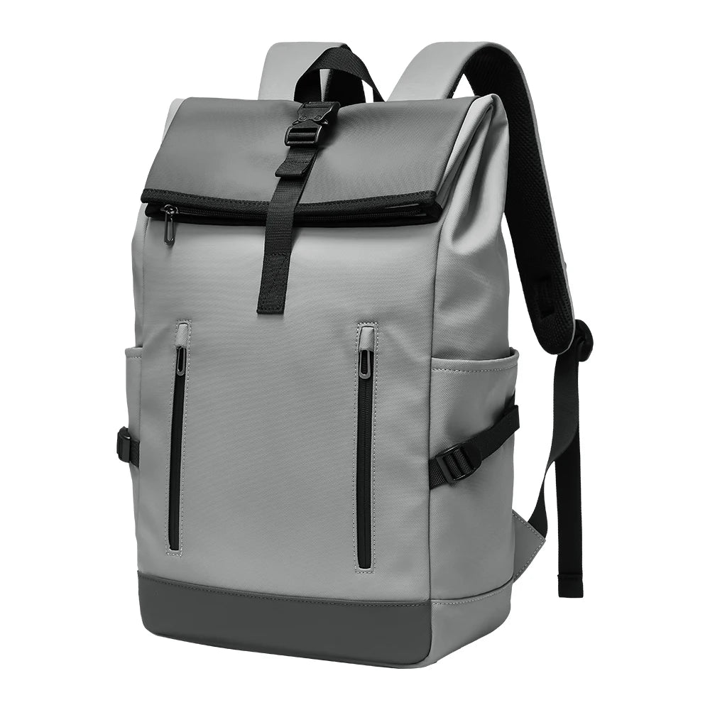 Wholesale Unisex Custom Logo Anti-Theft PU Canvas Computer Backpack Nylon Air Cushion Belt Business Casual Sport Style