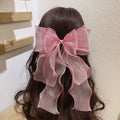 GT Elegant Bowknot Hairpin Solid Color Women's Side Clip Bow Spring Clip for Bride Women