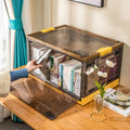 Multipurpose Five Door Can Opening Plastic Lidded Storage Box Bins Closet Organizer Containers