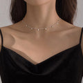 Personalized Style Necklace Minimalist Choker Brass Plated Silver Chain Necklace for Women