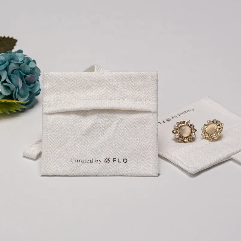 High Quality Eco Cotton Jewelry Packaging Pouch Organic Cotton Envelope Bags