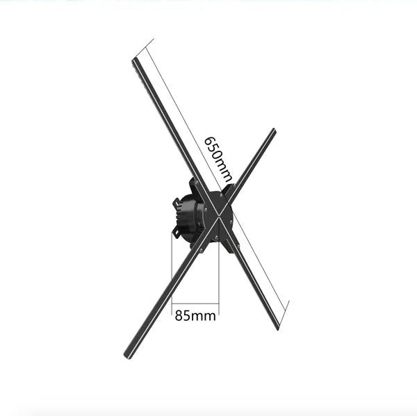 Projector Advertising Equipment 65cm 3D Holographic Display LED Fan
