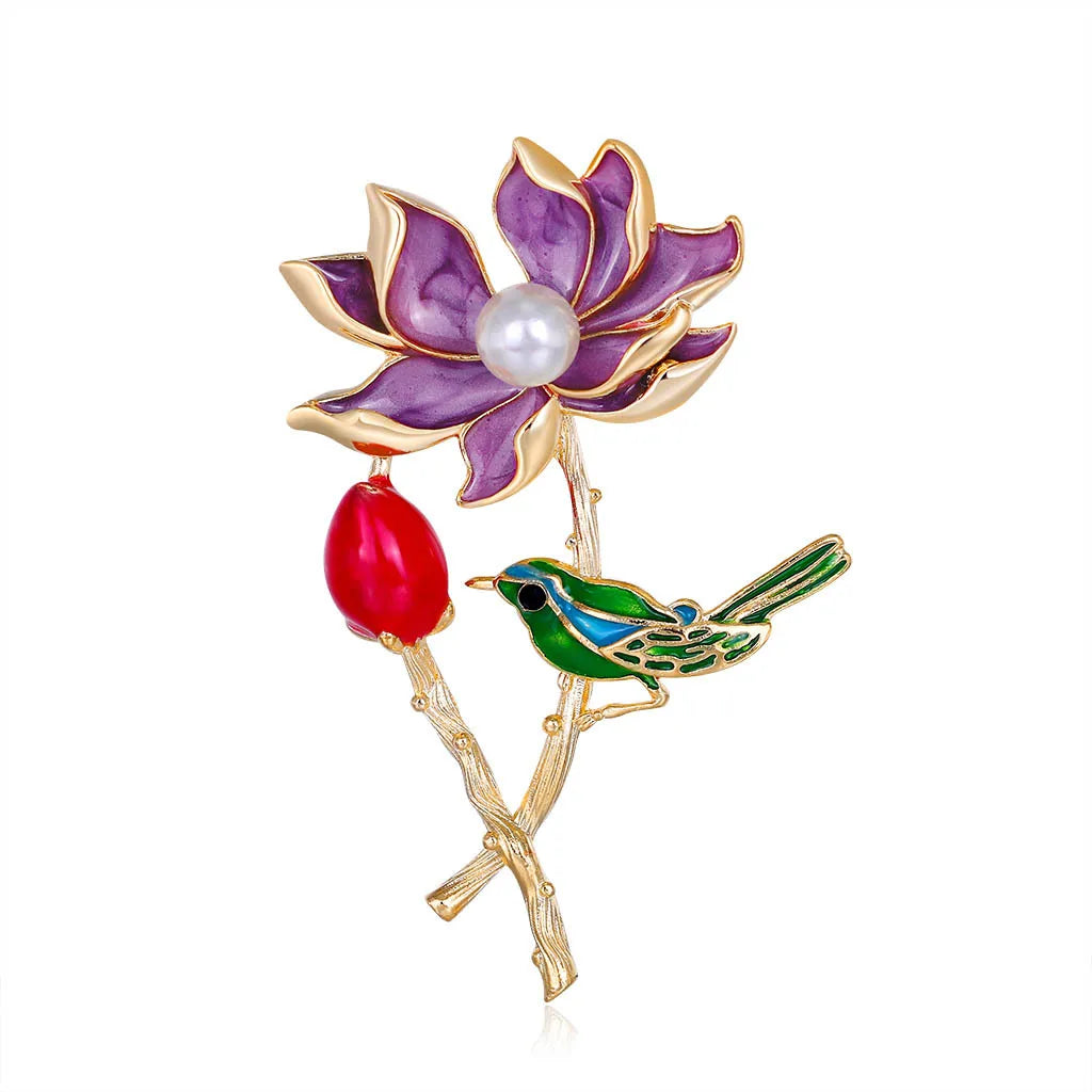 DRAL886 Fashion Enamel Flower Brooch Women Brooch European and American Jewelry Wholesale