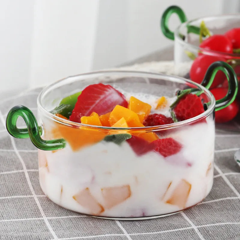 BPA Free High Borosilicate Glass Salad Bowl/ Mixing Bowl with PP for Cooking Baking Storage