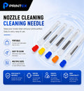 PRINTEX Stainless Steel 3D Printer Nozzle Cleaning Needles Kit Flexible Extruder Cleaner for MK8 E3D Nozzles Clog Maintenance