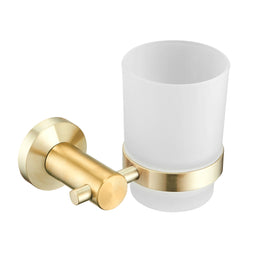 Modern Design Stainless Steel 304 Non-Slip Brushed Gold Wall-Mounted Tooth Brush Cup Holder for Hotel Use