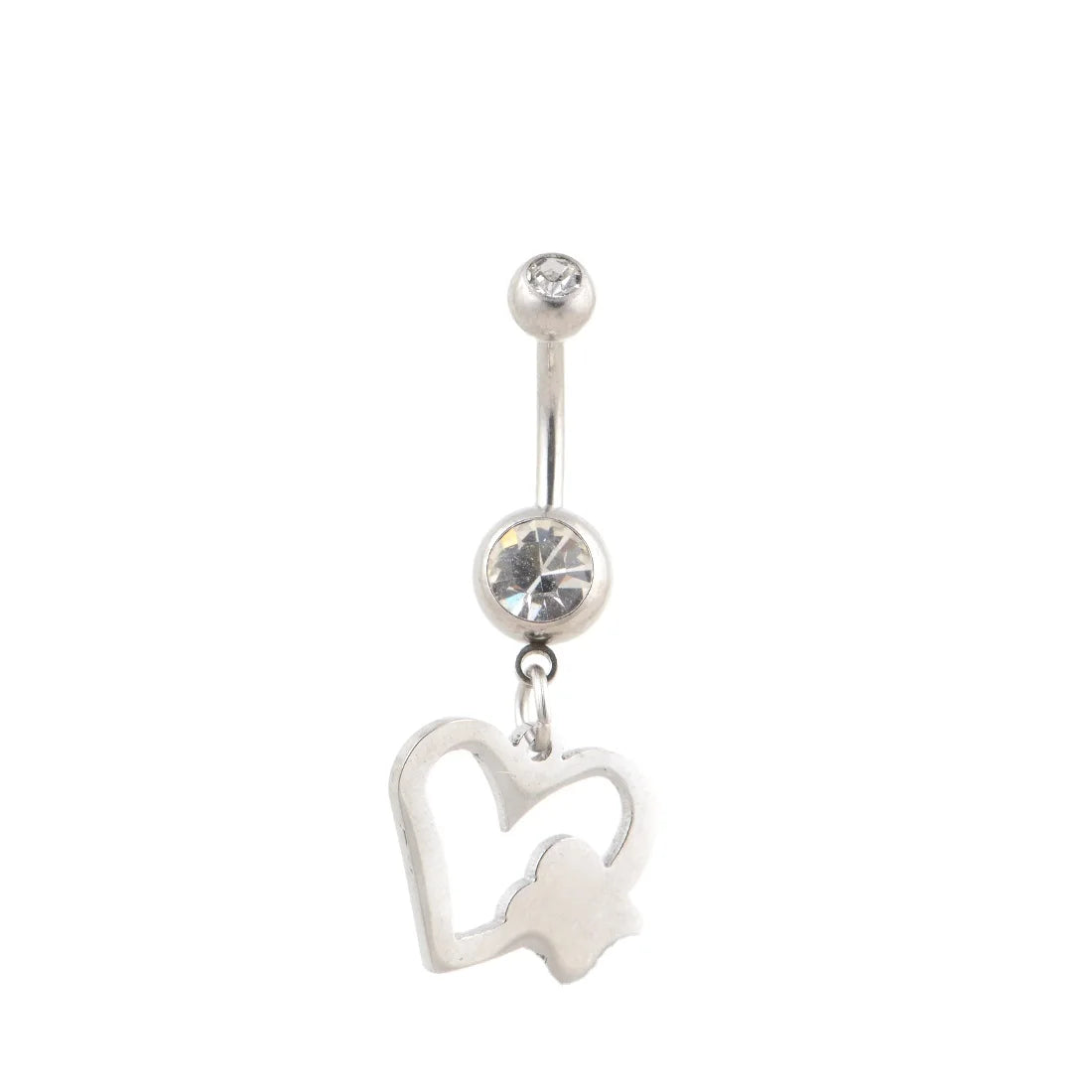 Stainless Steel Skull Heart Butterfly Shape Crystal Belly Button Rings Body Piercing Jewelry