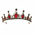 Wholesale Alloy Tiaras Crowns Gold Plated round Zircon Bridal Hair Accessories Popular Style for Wedding Daily Use Gifting