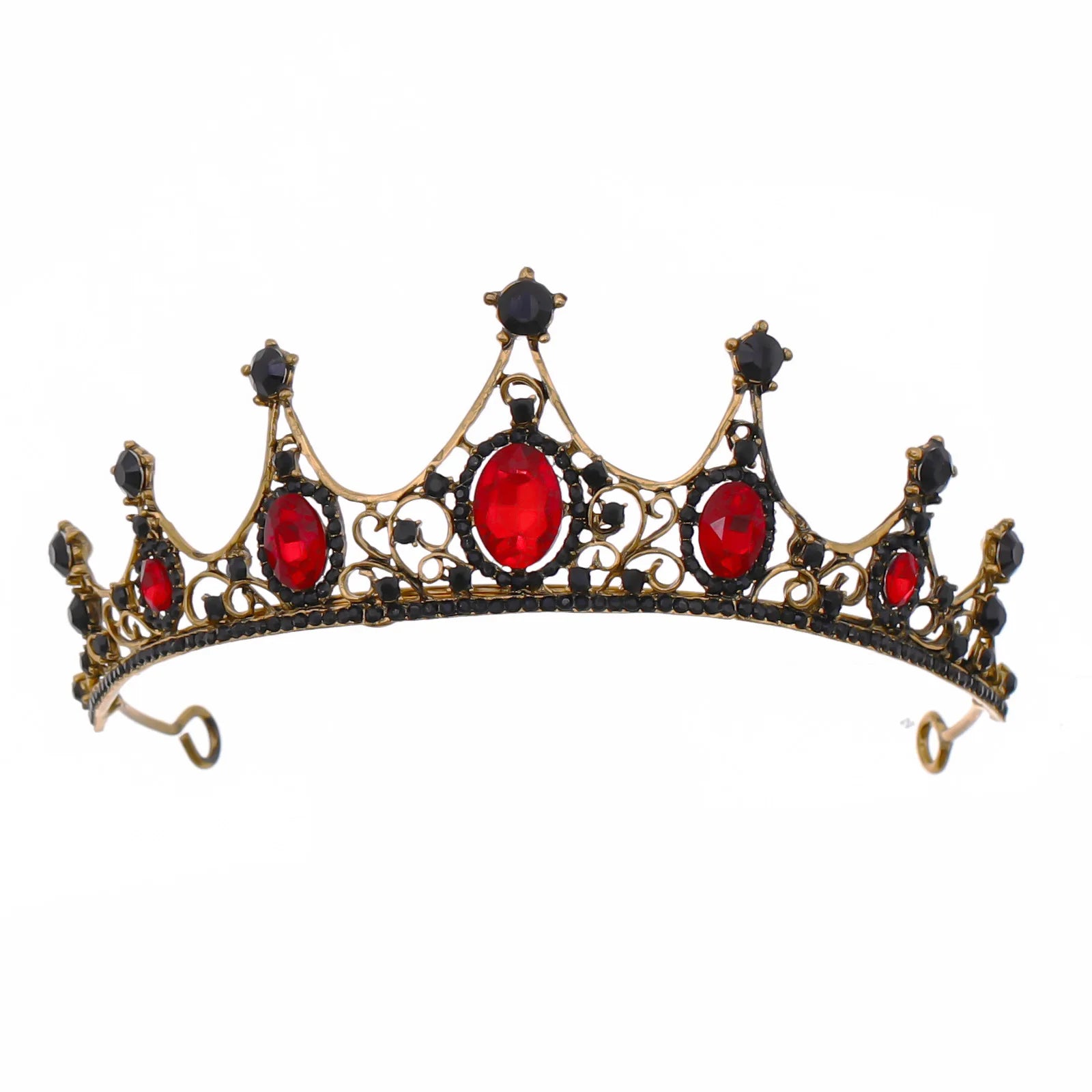 Wholesale Alloy Tiaras Crowns Gold Plated round Zircon Bridal Hair Accessories Popular Style for Wedding Daily Use Gifting