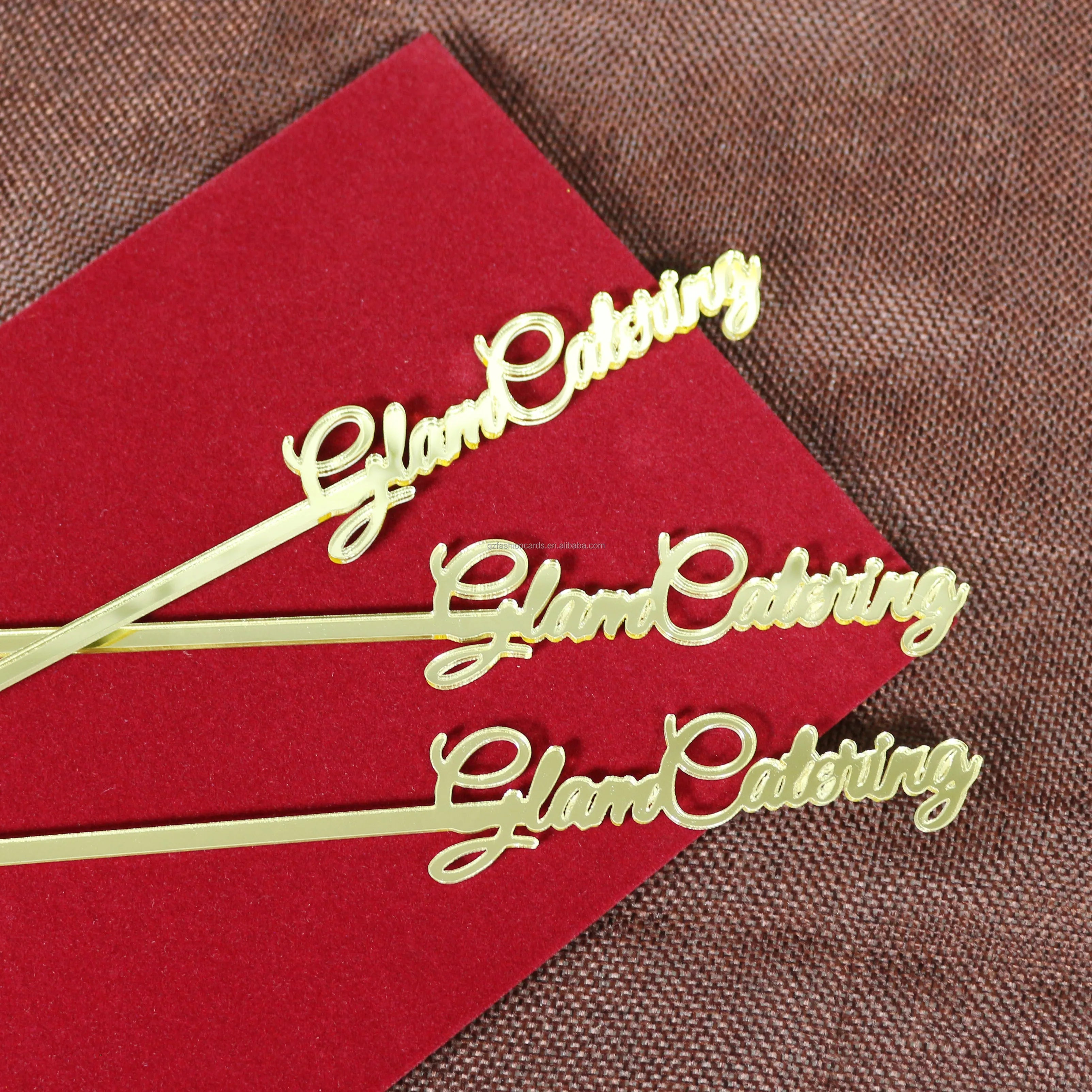 Custom Wedding Gold Swizzle Sticks Acrylic Drink Stirrers for Party Wedding
