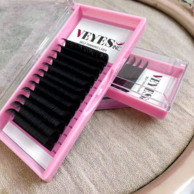 VEYES Cashmere Factory Wholesale Price Easy Fanning Faux Mink Flare 0.03 Fluffy Easy Fans Lashes Tray Easy Fan Eyelash Extention