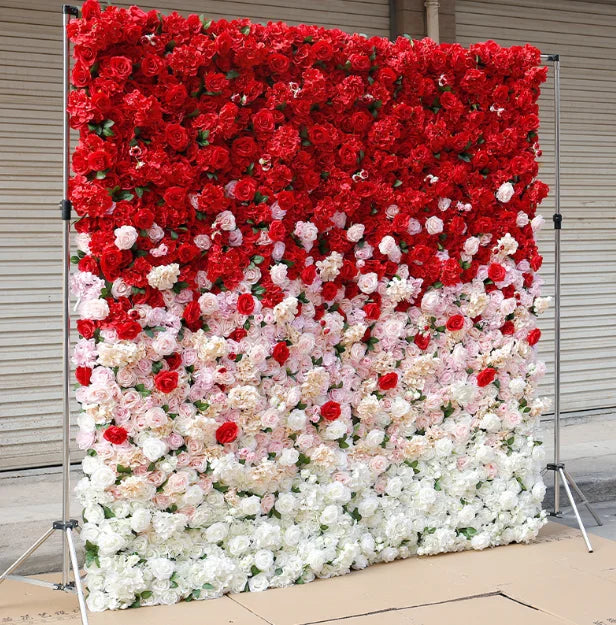 Custom Silk Artificial Fabric Back Flower Wall Panels-Waterproof for Wedding Graduation Mother's Day & Easter Decor