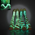 Sports Round High Bright Glow in the Dark Shoelaces Two-tone Flat Colored Luminous Fluorescent Shoestring Athletic Shoe Laces