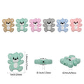 New Trends Cartoon Silicone Focal Beads Eco-friendly Chewable Bear Shape Silicone Bead for Baby Teething Perle Silicone Animaux