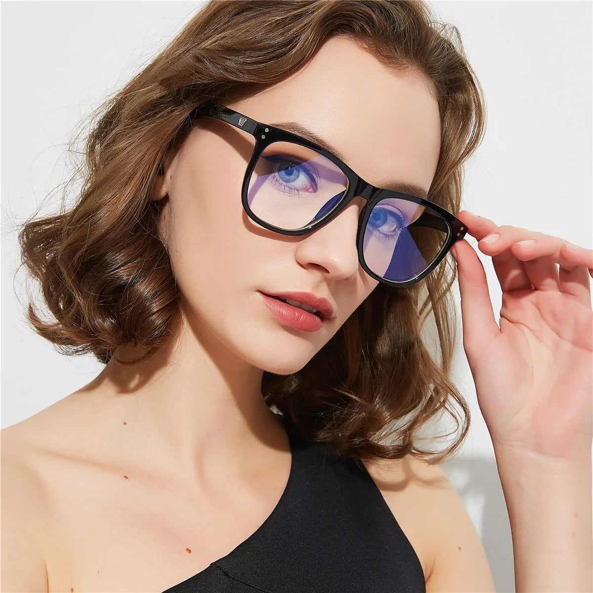 Computer Gaming Blue Light Filter Cut Glasses Frames Eyeglasses Black Anti Blue Light Blocking Glasses for Women Men 2025