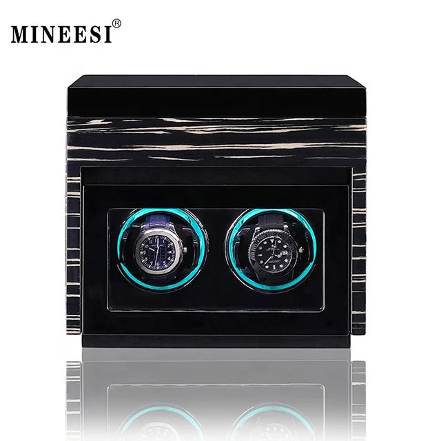 MINEESI Luxury Automatic Wooden Watch Winder 2/3/4/6/8 Watch Storage Box Recycled Materials Water Resistant Protective Design