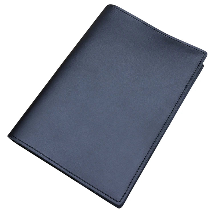 Customized Leather Book Cover Personality Logo Genuine Leather Journal Notebook with Passport Pockets