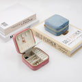 Velvet Earring Ring Storage Box Zipper Candy Color Flannel Small Travel Necklace Jewelry Storage Organizer Case With Mirror