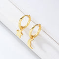 Peishang Women 925 Sterling Silver Jewelry Fashion Star Moon Gold Plated Huggie Earrings Jewellery Vendor