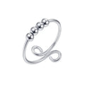 Hot Sale Anti-stress Bead Ring Stainless Steel Rings Relieving Anxiety Fidget Spinner Ring for Women Men Jewelry