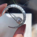 Classic Star Moon Brooch for Women Beautiful 7-8MM Natural Freshwater Pearl Inlay Beautiful Pearl Jewelry