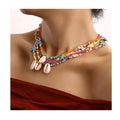 Bohemian Colorful Rice Pearl Starfish Shell Pendant Necklace Summer Marine Jewelry for Women