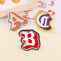 Hot Selling Chenille 3D Embroidered Alphabet & Heart Patches A-I English Letter Shape Sports Clothes PVC Iron-On Fashion Letters