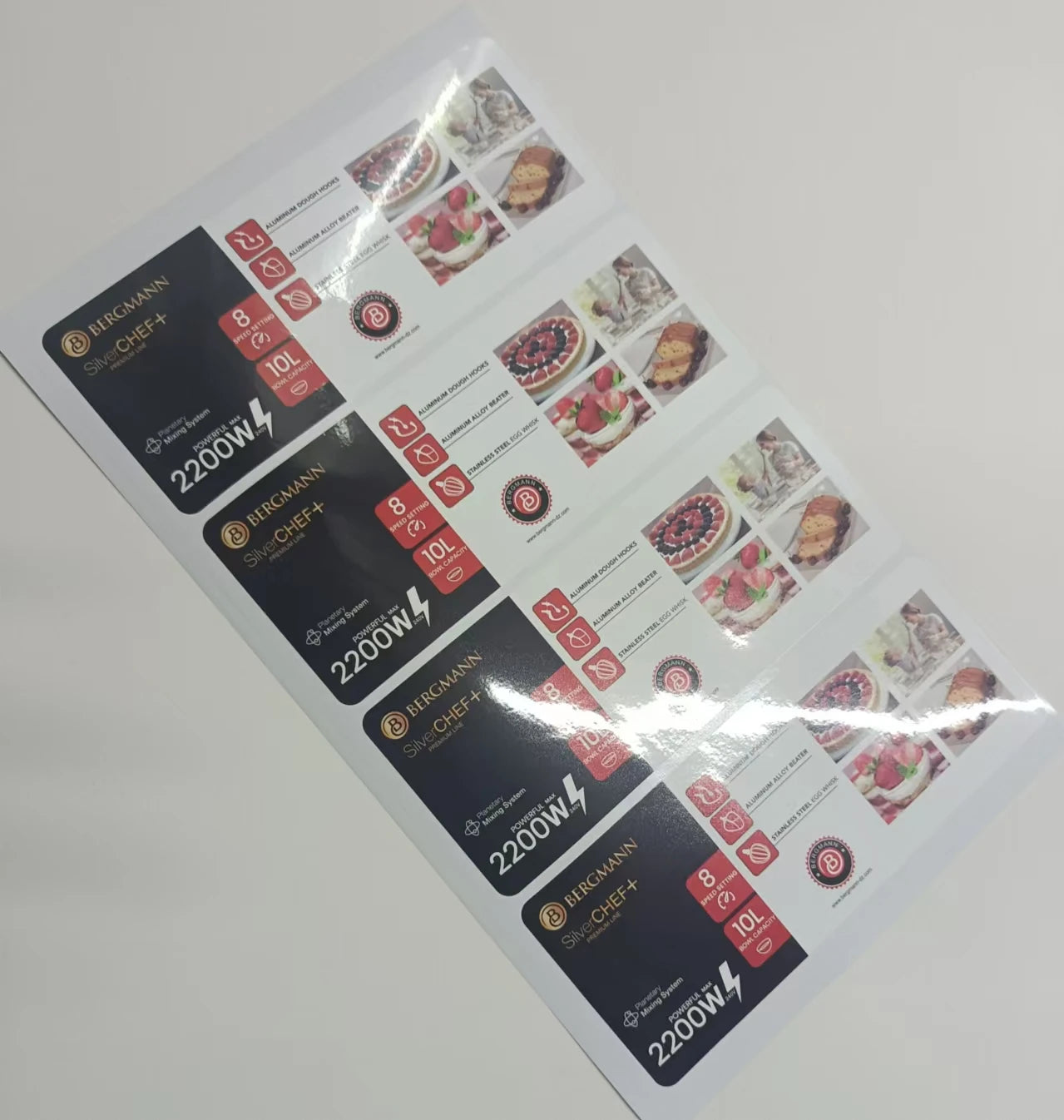 Customized PET Vinyl UV Coated Waterproof Adhesive Stickers Guang Dong Rectangular Kitchenware Pillow Cookware Umbrella Various
