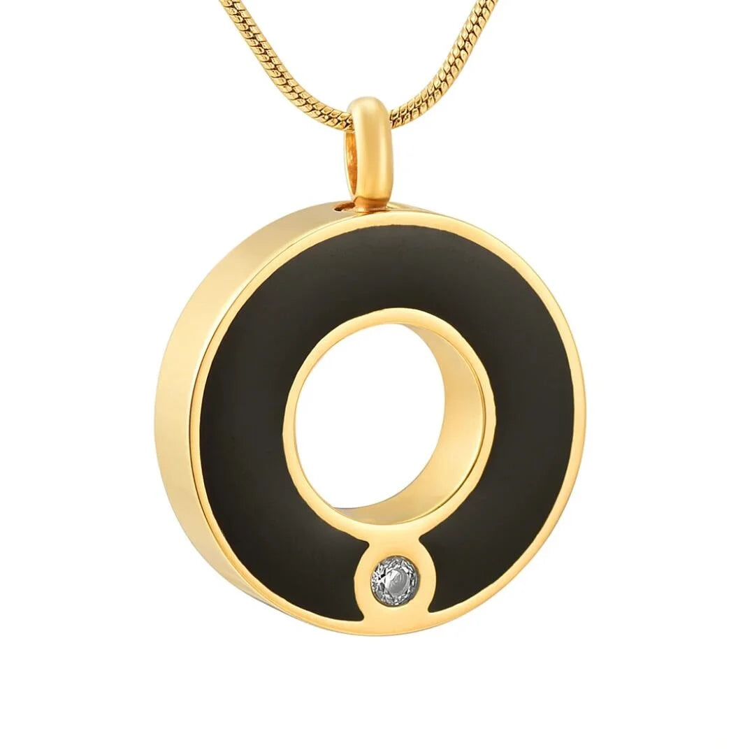 Stainless Steel Vintage Silver Plated Circle Infinity Crystal Cremation Memorial Necklace Life Ash Urn Pendant Keepsake Jewelry