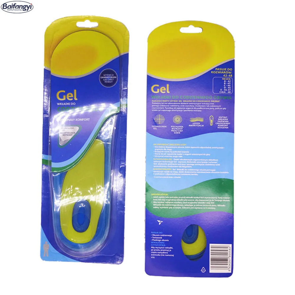 Comfortable Active Freeze Premium Flat Work Foot Pads With Packaging Sports Gel Insoles