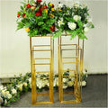 Wedding Supplies Gold Rectangular Iron Geometric Flower Stand Elegant Wedding Christmas Table Centerpiece Decoration Silk Screen
