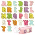 Ready Stock 26 Small Colorful English Alphabet Chenille Embroidery Iron on Letter Patches 5.5cm Glitters Patches for Clothing