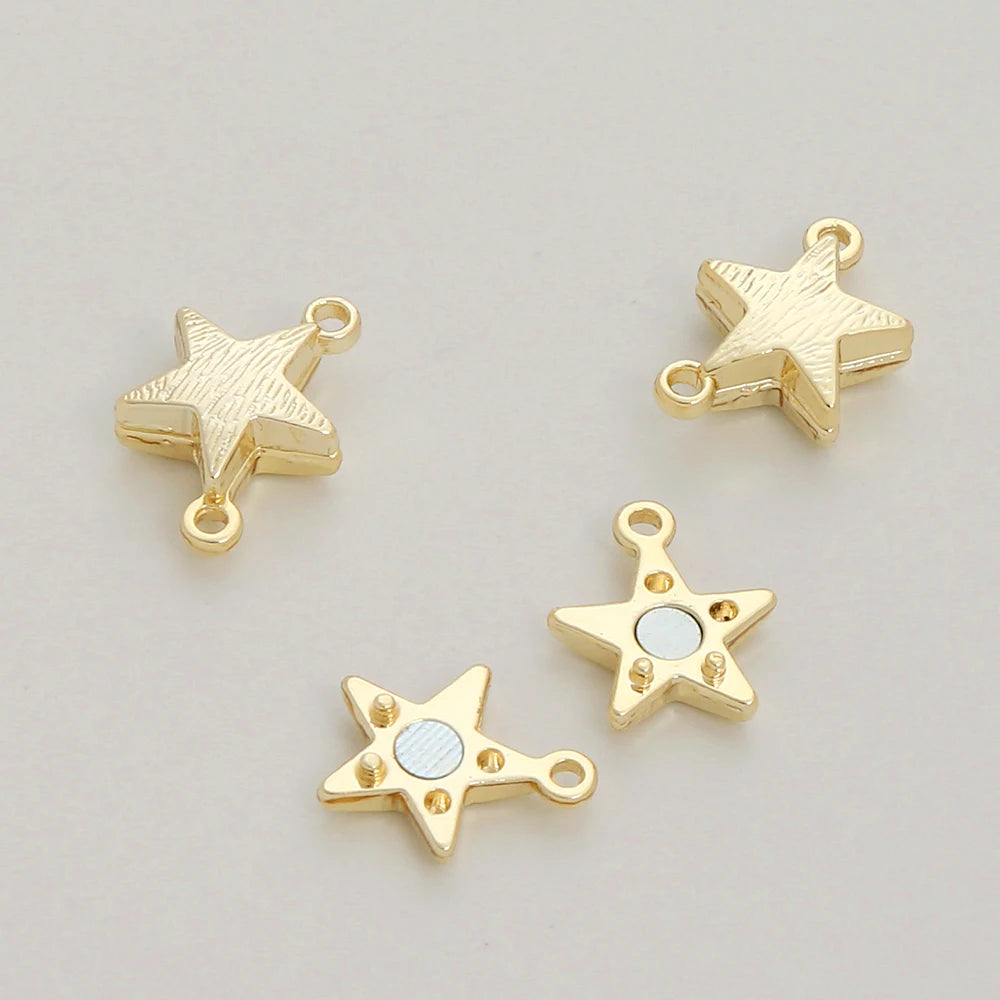 Alloy Bracelet Jewelry Clasp for Jewelry Findings Pentagram Clasps 18K Gold Plated Necklace Clasp