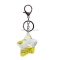 Moving Liquid Keyring Quicksand Keychain Acrylic Keytag Star Keyfob Cute Animal Pendant Transparent Keychain for Girls