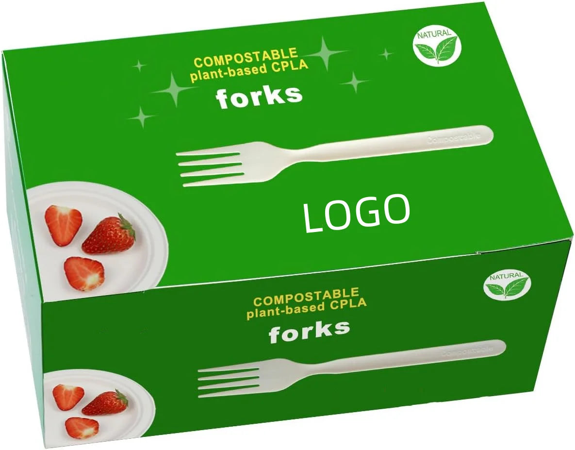 Heavy-duty 100% Compostable CPLA Forks 7Inch Disposable Food Safe Flatware for Giveaways