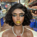 Raw Vietnamese Hair Vendor Wigs 100% Human Hair SDD 12 Inches #N Bouncy Curl 5*5 Lace Closure Wigs