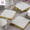Elegant Decorative Natural Stone Marble Luxury Serving Tray Coffee Coaster Non-Slip Insulated Jewelry Table Vase Mat