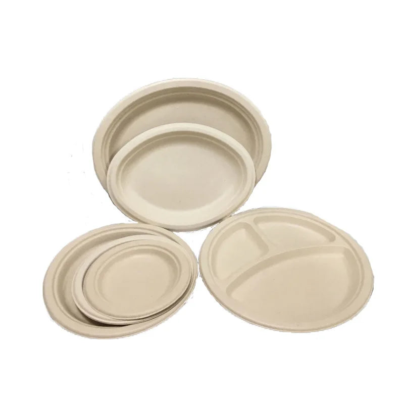 Biodegradable and Recyclable Round Packaging & Printing Products Manufacturer Customizable Eco-Friendly Disposable PLA Plates