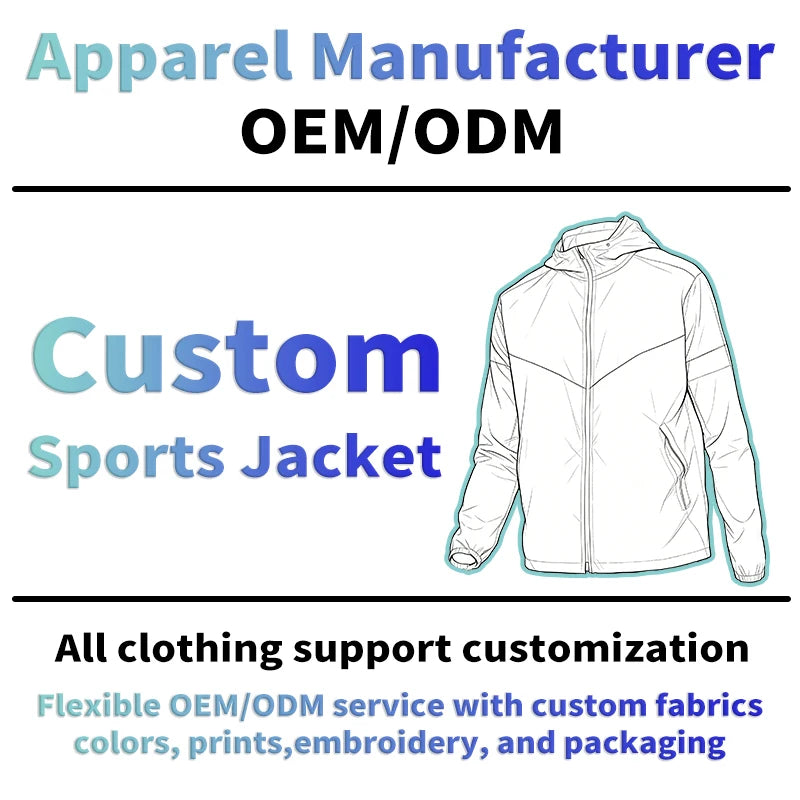 Men's Lightweight Canvas Windbreaker Jacket Coat Full Zip up Waterproof Sports Apparel with Hoodie for Winter Workout Wholesale